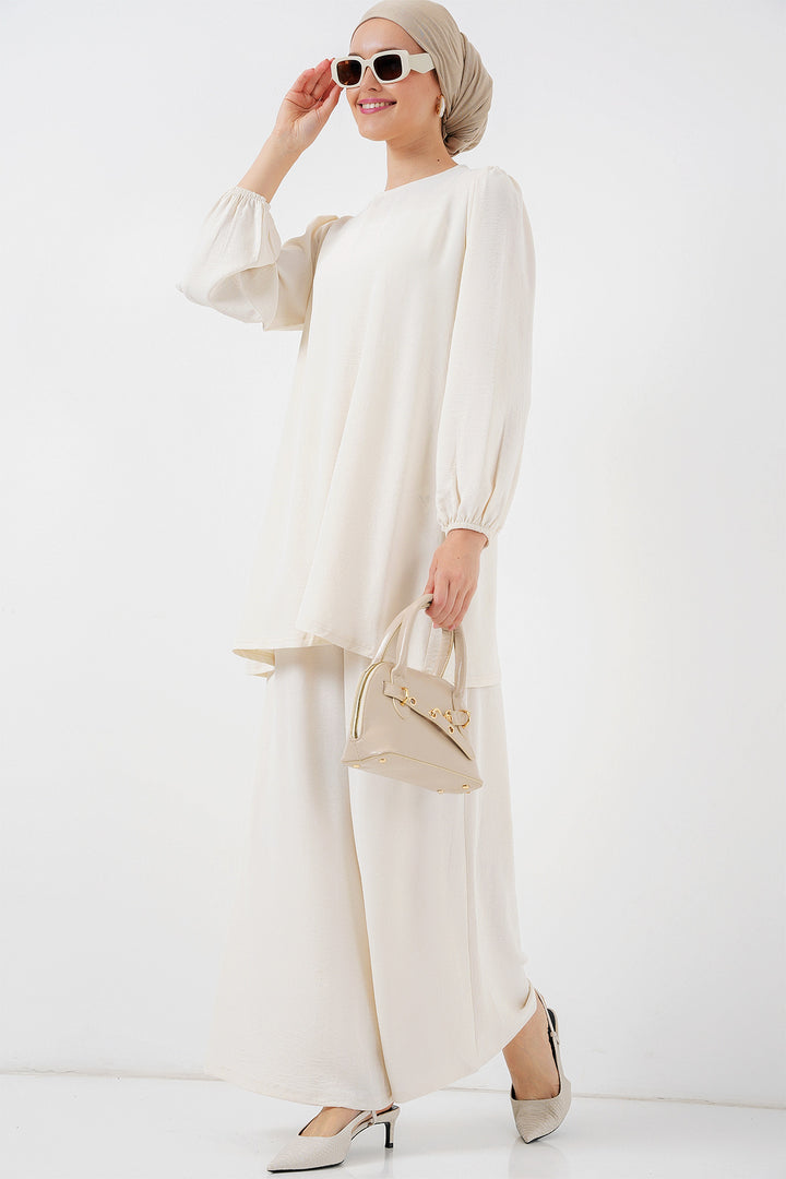 BGD Women Woman Ayrobin Tunic Pants Top Set 6712 - Ecru - Somerville