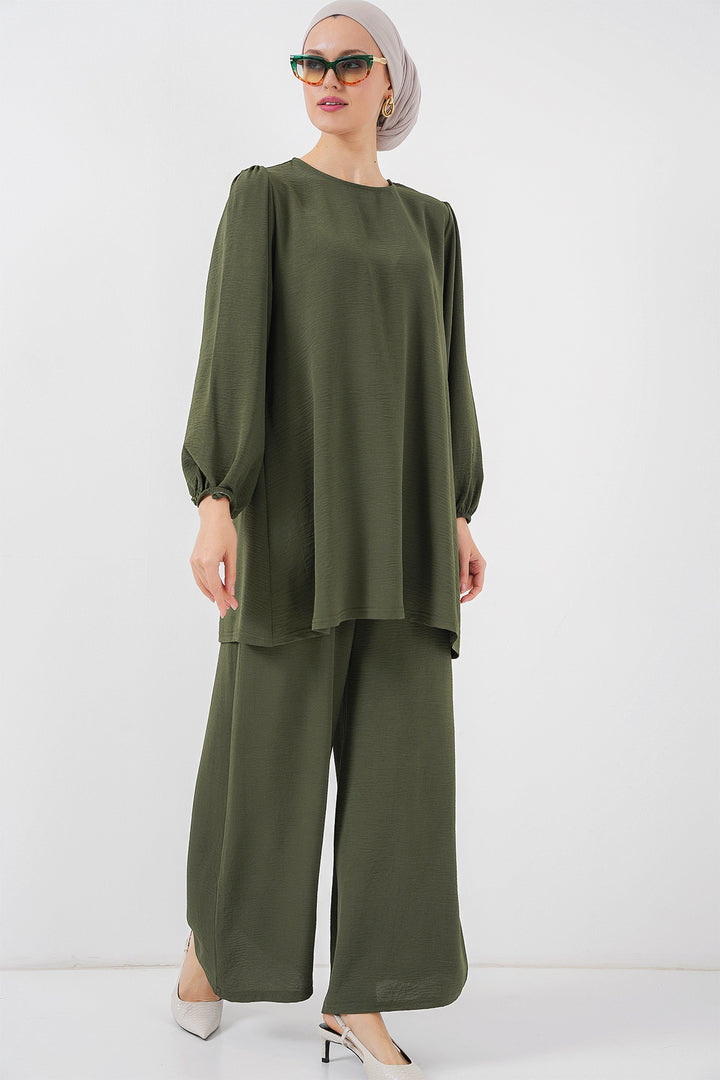 BGD Women Woman Ayrobin Tunic Pants Top Set 6712 - Khaki - Ottawa