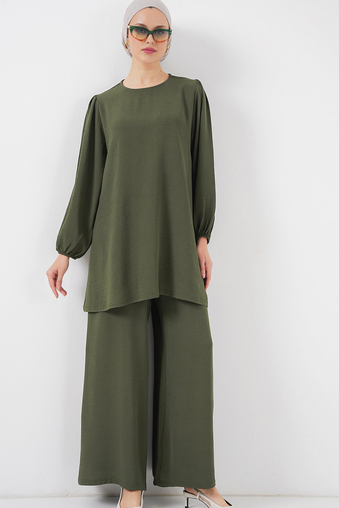 BGD Women Woman Ayrobin Tunic Pants Top Set 6712 - Khaki - Ottawa