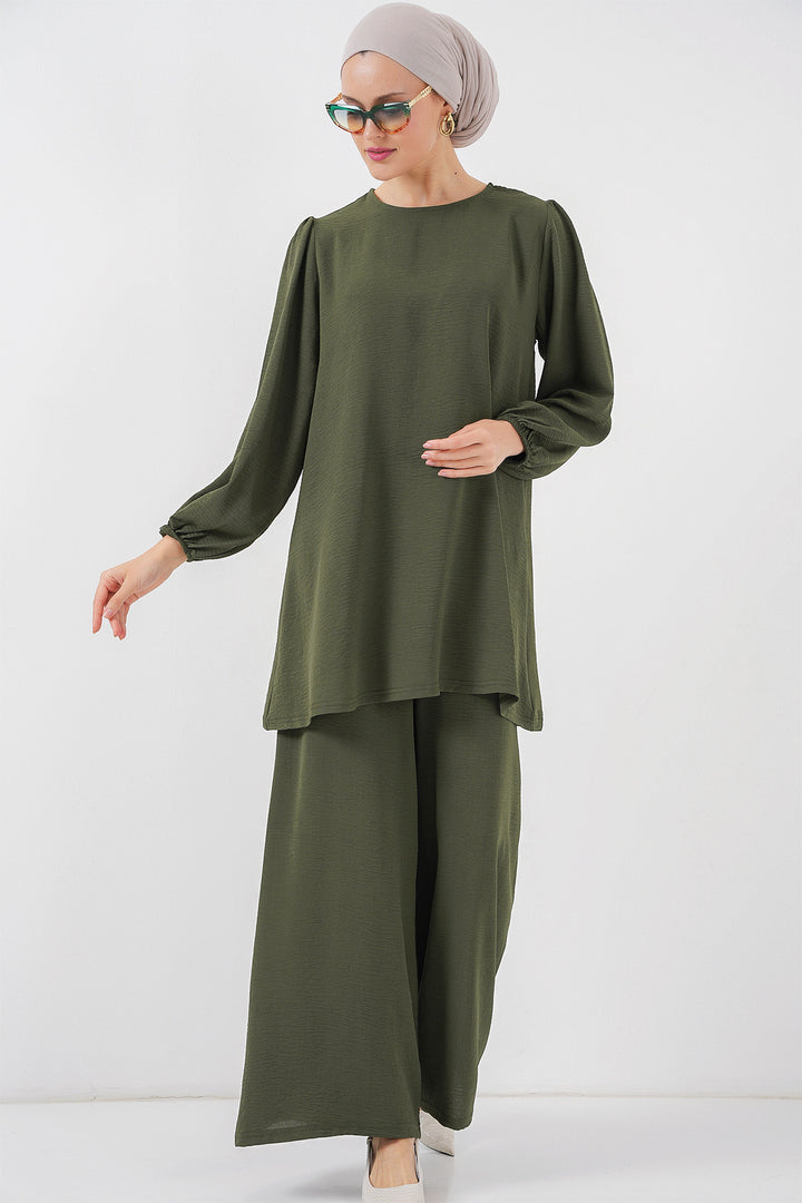 BGD Women Woman Ayrobin Tunic Pants Top Set 6712 - Khaki - Ottawa