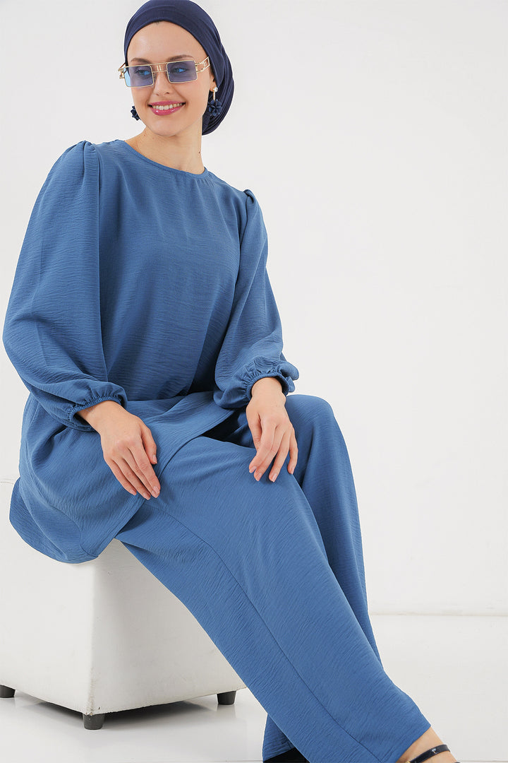 BGD Women Woman Ayrobin Tunic Pants Top Set 6712 - Indigo - Kaufbeuren
