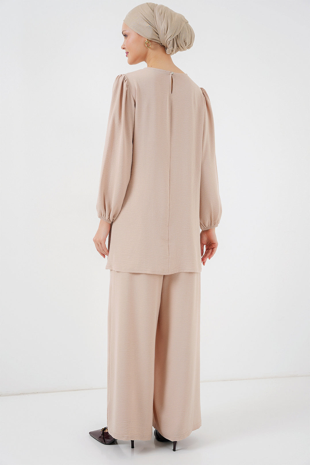 BGD Women Woman Ayrobin Tunic Pants Top Set 6712 - Cream - Houten