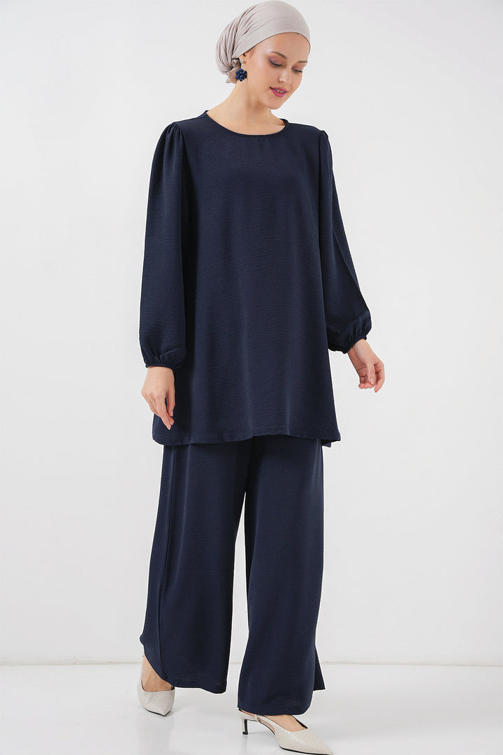 BGD Women Woman Ayrobin Tunic Pants Top Set 6712 - Navy Blue - Ovar
