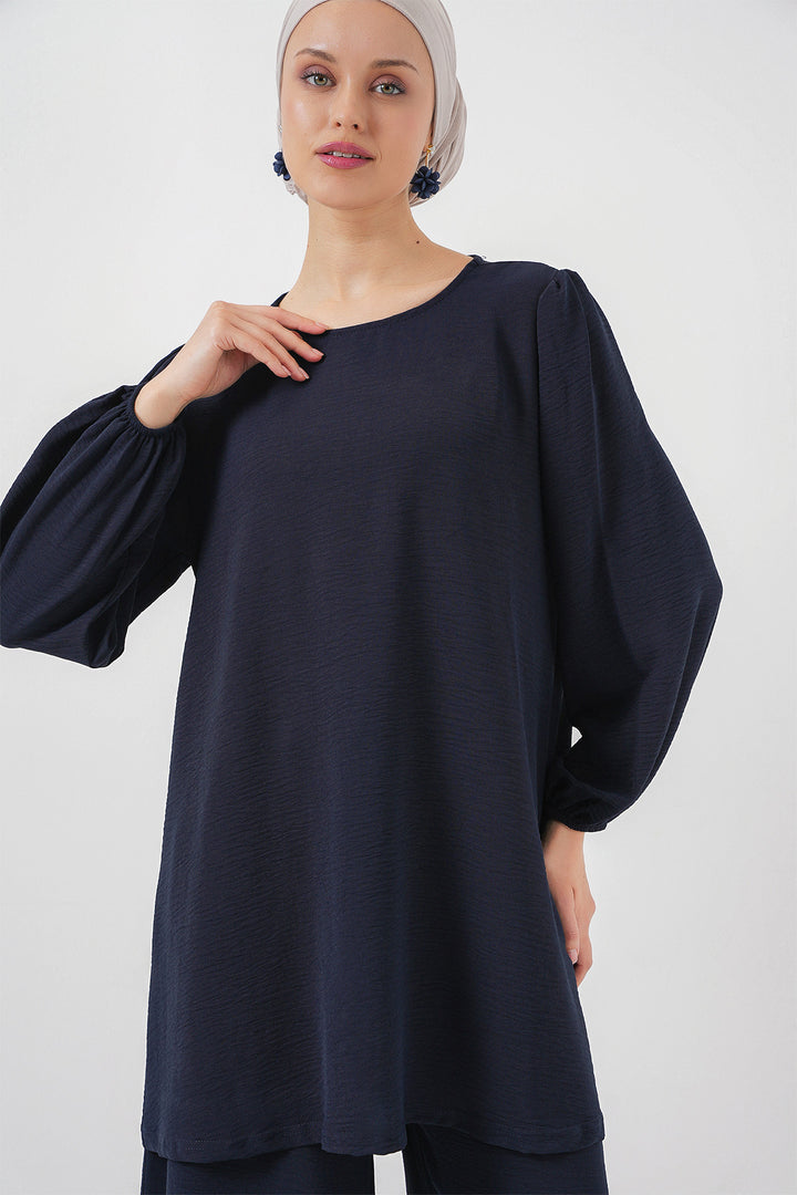 BGD Women Woman Ayrobin Tunic Pants Top Set 6712 - Navy Blue - Ovar