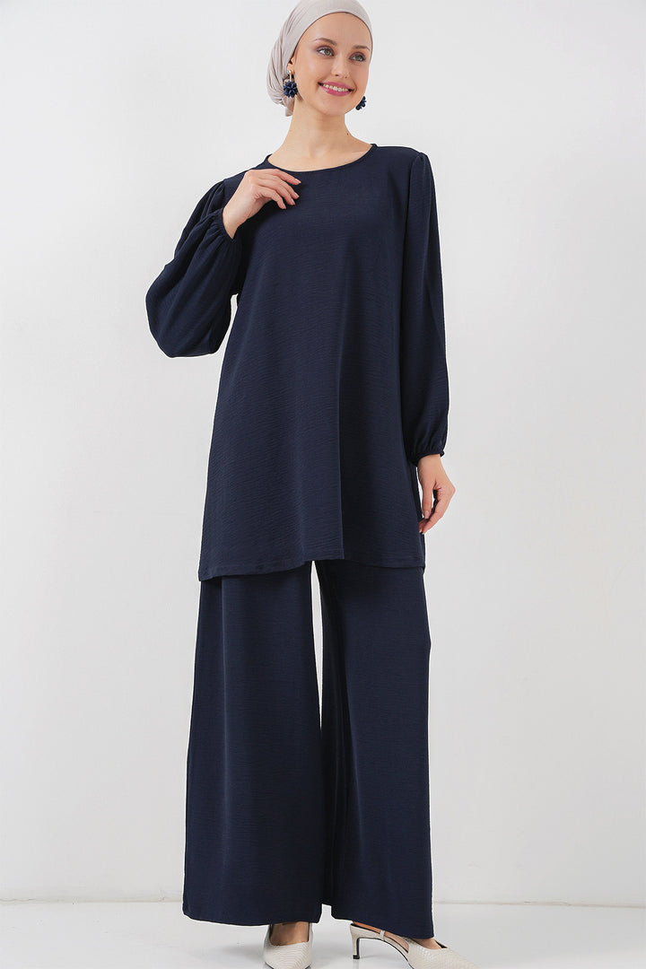 BGD Women Woman Ayrobin Tunic Pants Top Set 6712 - Navy Blue - Ovar