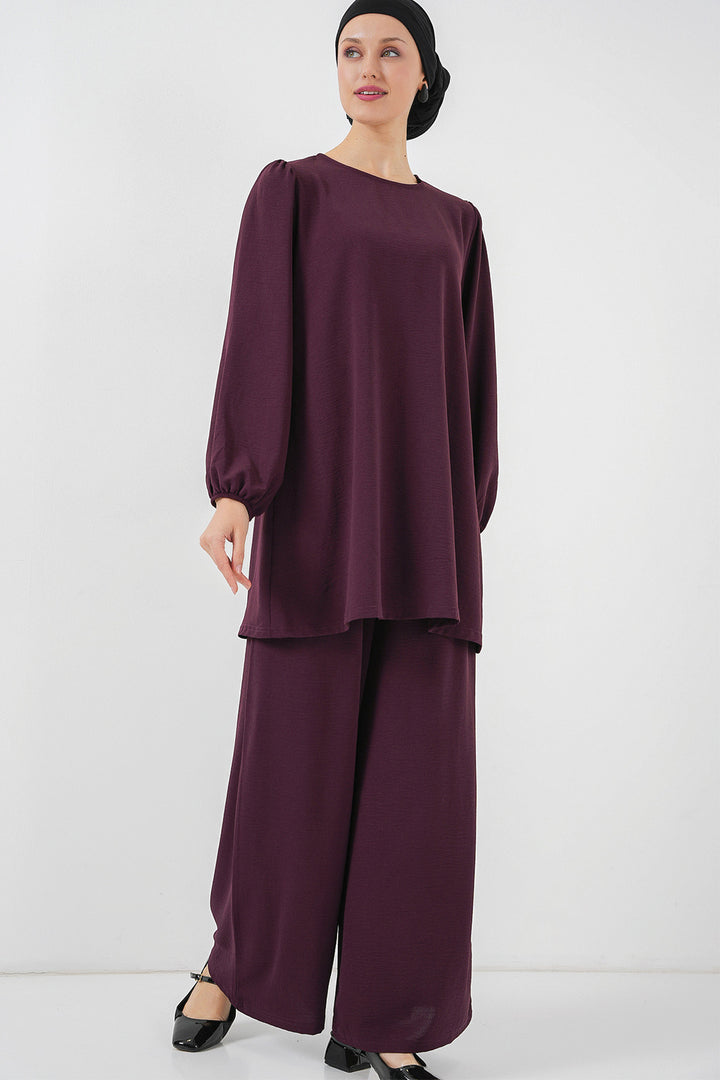 BGD Women Woman Ayrobin Tunic Pants Top Set 6712 - Purple - Metairie