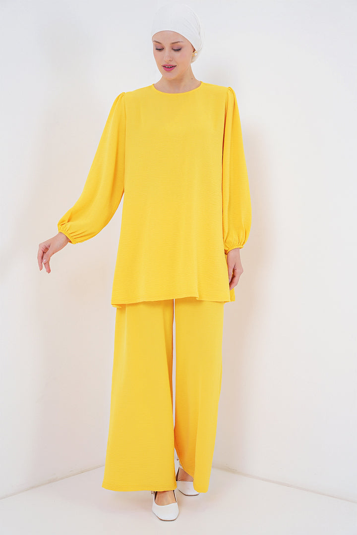 BGD Women Woman Ayrobin Tunic Pants Top Set 6712 - Yellow - Edmond