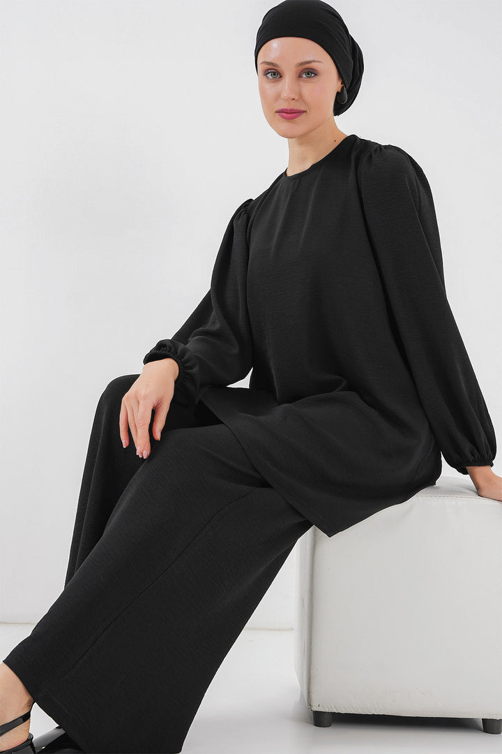 BGD Women Woman Ayrobin Tunic Pants Top Set 6712 - Black - Tuxtla