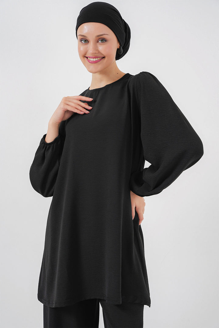 BGD Women Woman Ayrobin Tunic Pants Top Set 6712 - Black - Tuxtla
