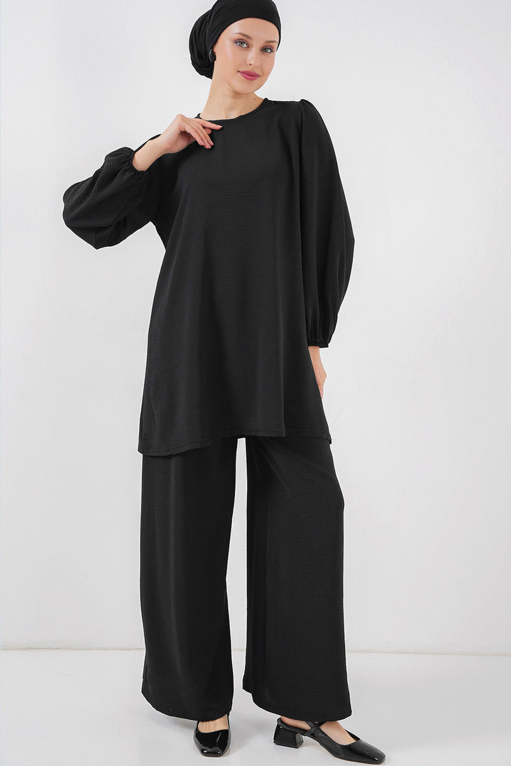 BGD Women Woman Ayrobin Tunic Pants Top Set 6712 - Black - Tuxtla