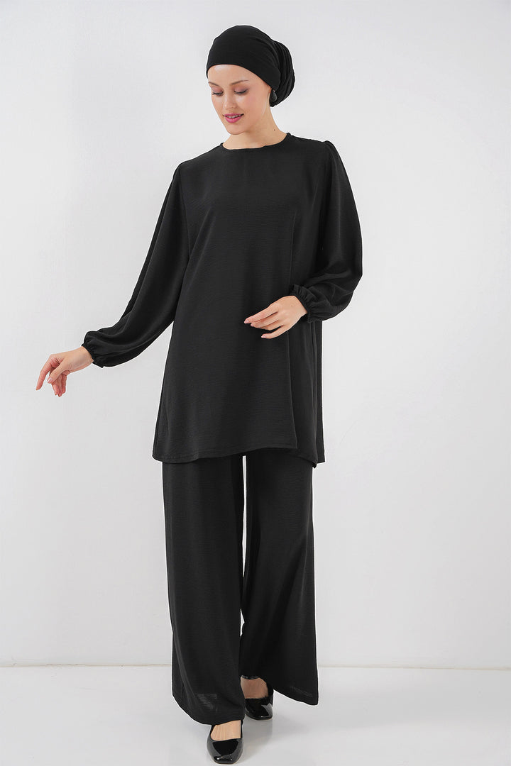 BGD Women Woman Ayrobin Tunic Pants Top Set 6712 - Black - Tuxtla