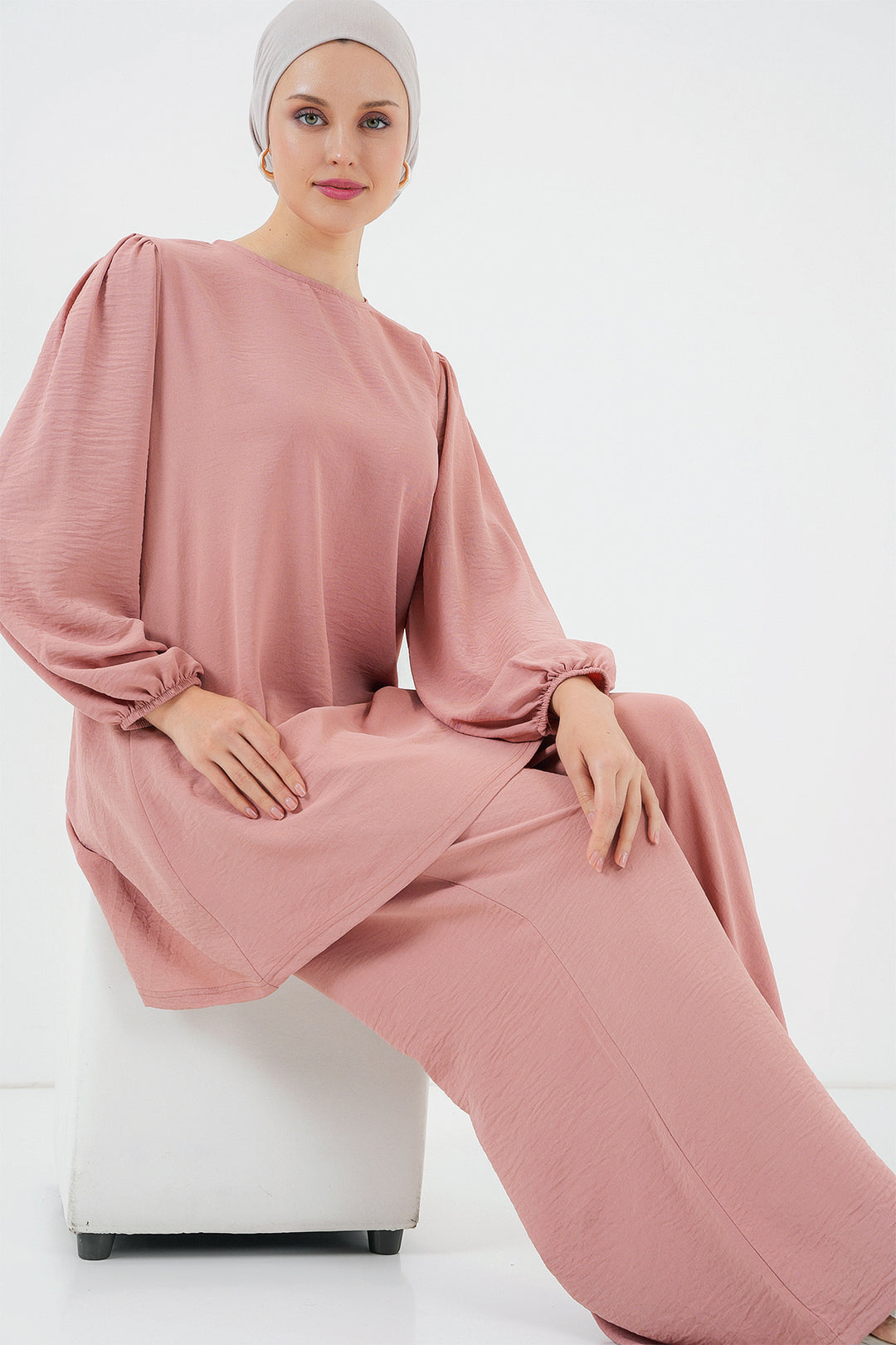BGD Women Woman Ayrobin Tunic Pants Top Set 6712 - Salmon - La Rinconada
