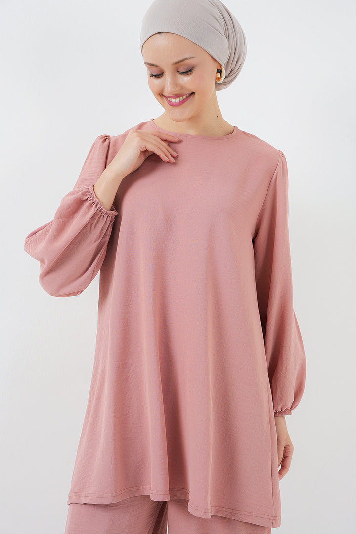 BGD Women Woman Ayrobin Tunic Pants Top Set 6712 - Salmon - La Rinconada