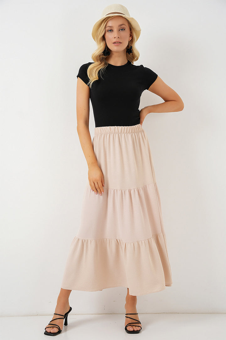 BGD Women Woman Ayrobin Long Skirt 8048 - Beige - Verviers