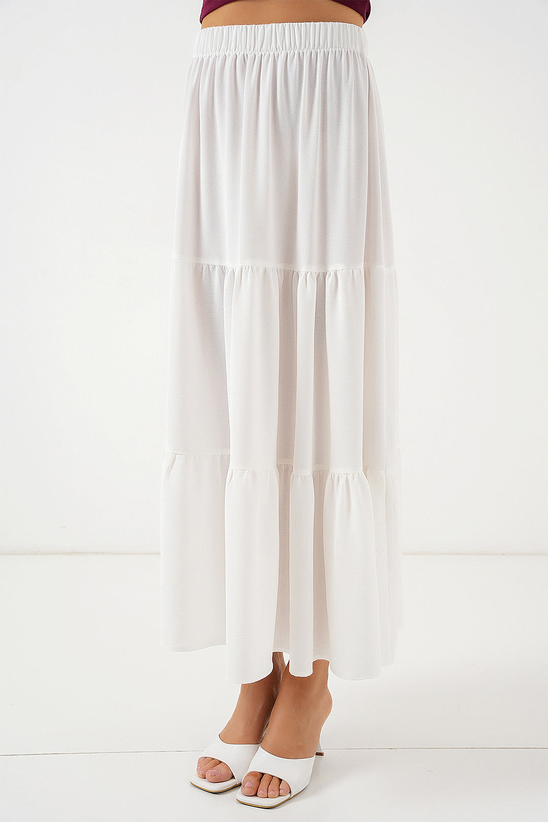 BGD Women Woman Ayrobin Long Skirt 8048 - White - Cava de’ Tirreni