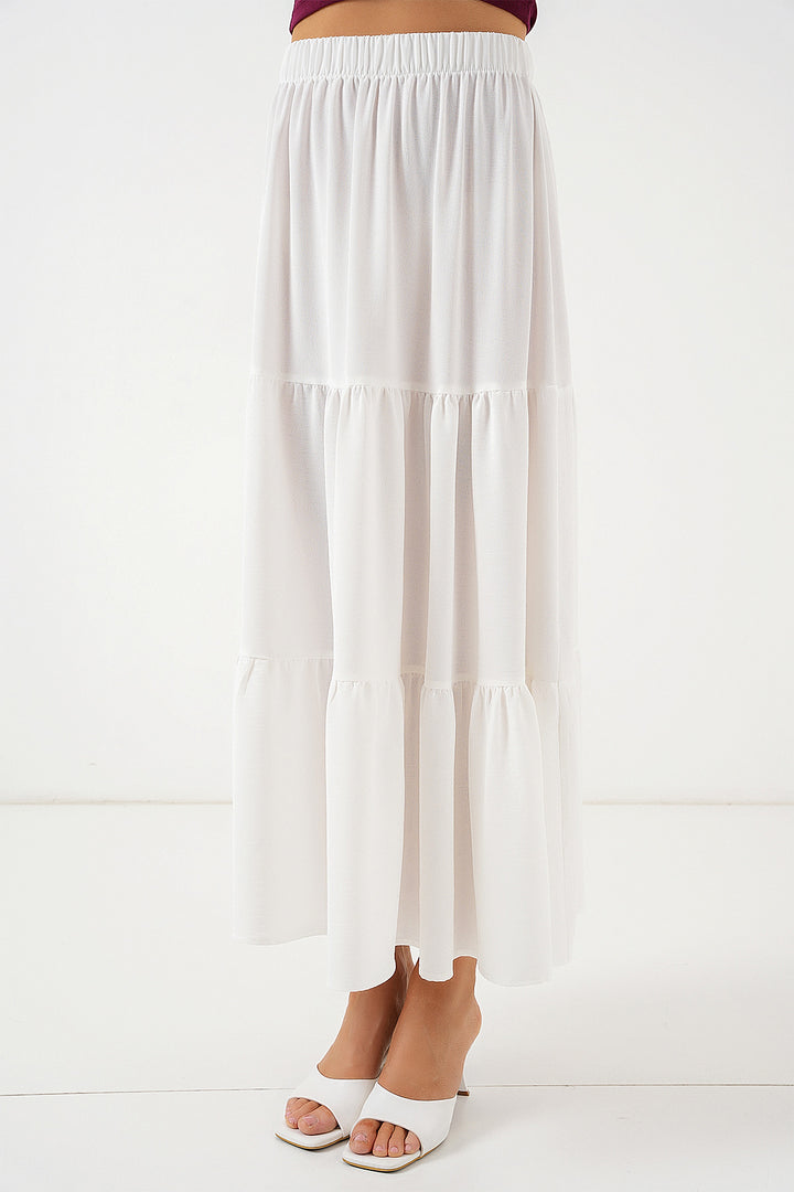 BGD Women Woman Ayrobin Long Skirt 8048 - White - Cava de’ Tirreni