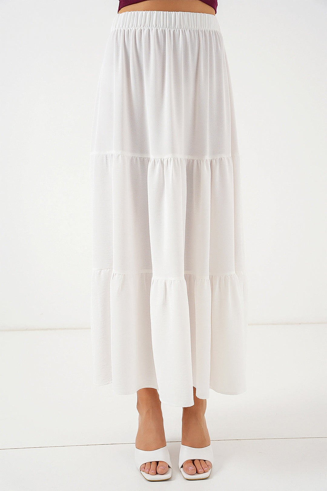 BGD Women Woman Ayrobin Long Skirt 8048 - White - Cava de’ Tirreni