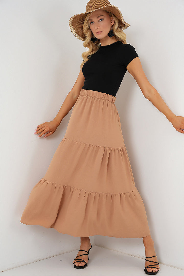 BGD Women Woman Ayrobin Long Skirt 8048 - Biscuit - Coachella