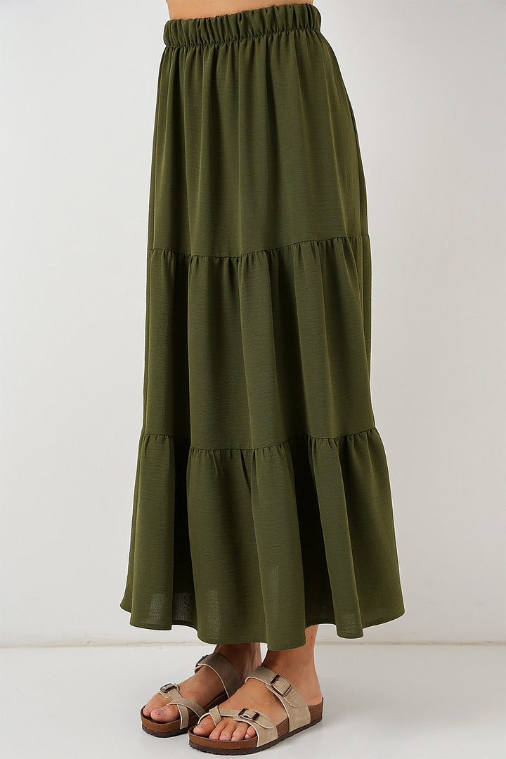 BGD Women Woman Ayrobin Long Skirt 8048 - Khaki - Piacenza