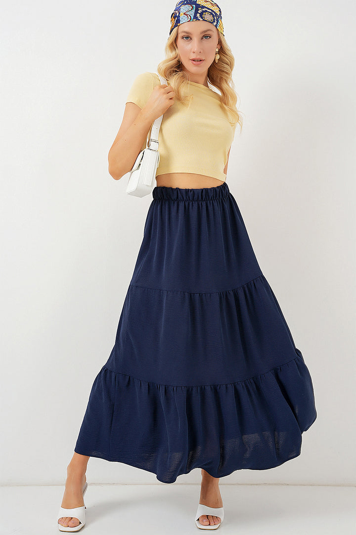BGD Women Woman Ayrobin Long Skirt 8048 - Navy Blue - The Villages