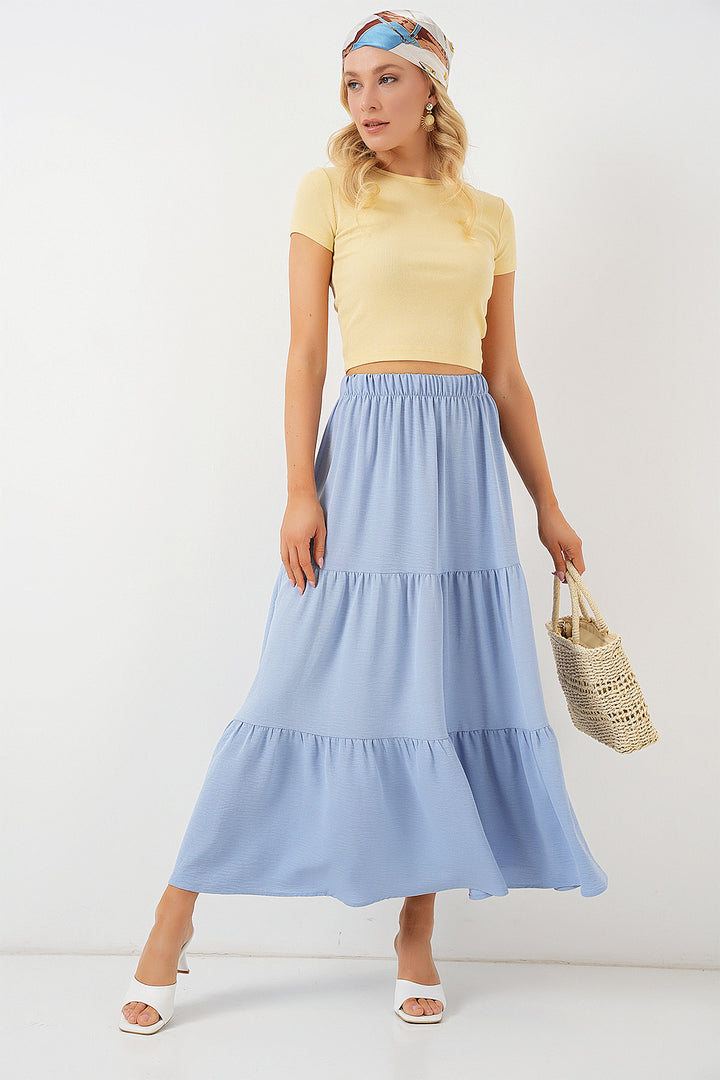 BGD Women Woman Ayrobin Long Skirt 8048 - Blue - Dovzhansk