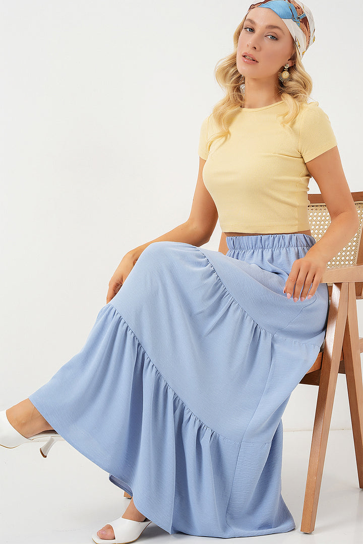 BGD Women Woman Ayrobin Long Skirt 8048 - Blue - Dovzhansk