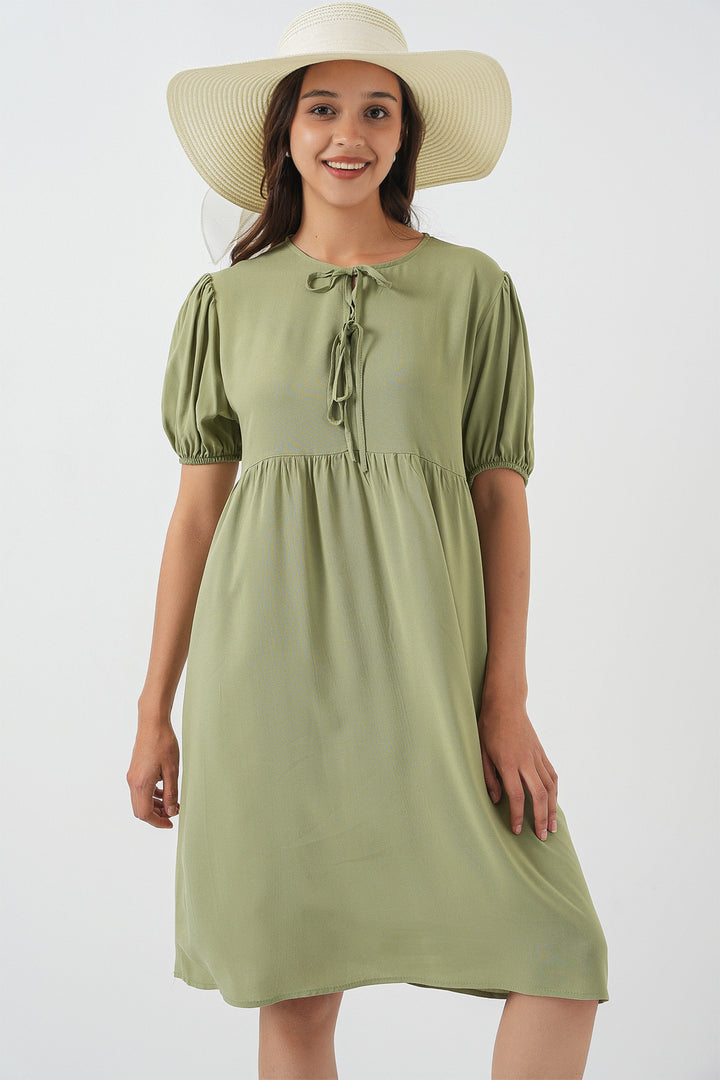 BGD Women Women's Lace-Up Midi Dress 2575 - C. Çağla - Rovenky