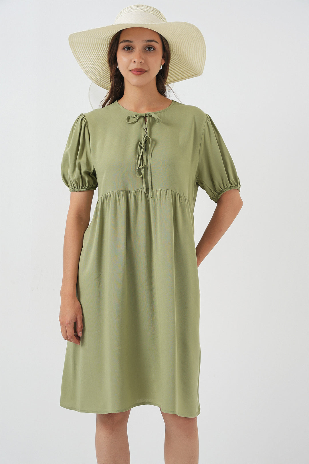BGD Women Women's Lace-Up Midi Dress 2575 - C. Çağla - Rovenky