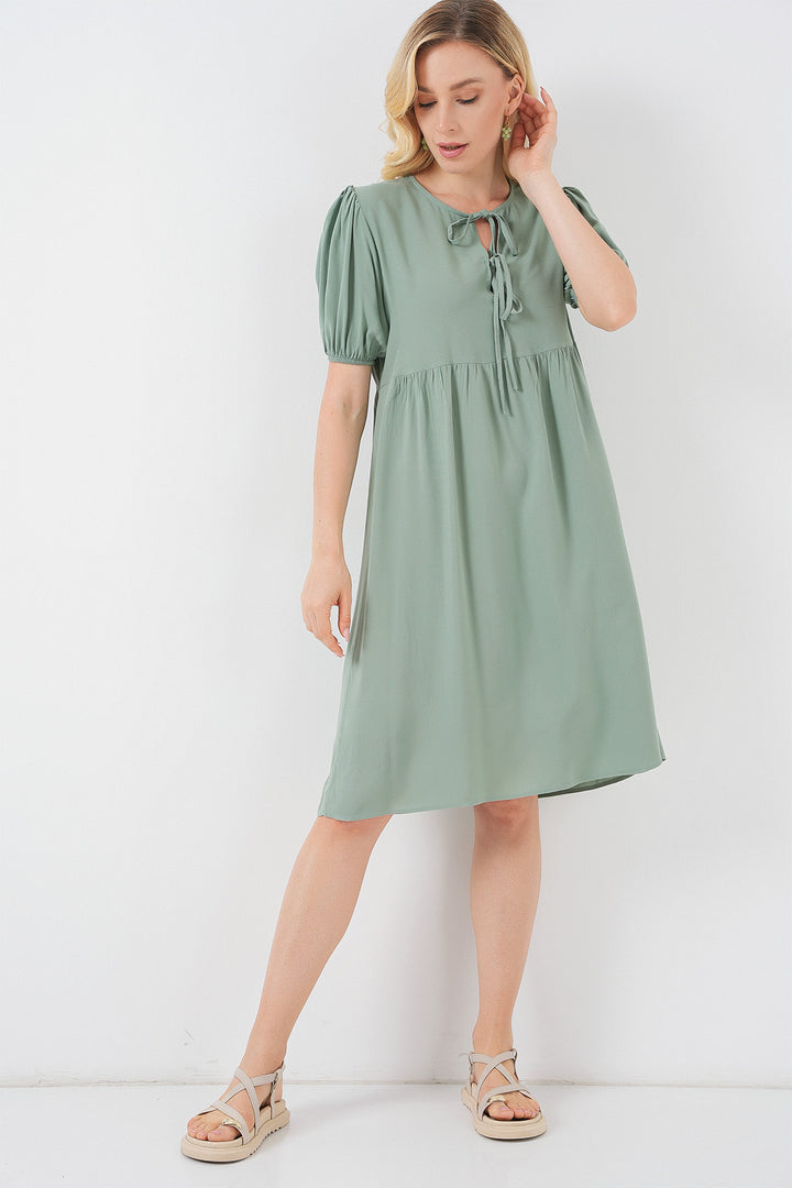 BGD Women Woman Lace-Up Midi Dress 2575 - Çağla - Kettering