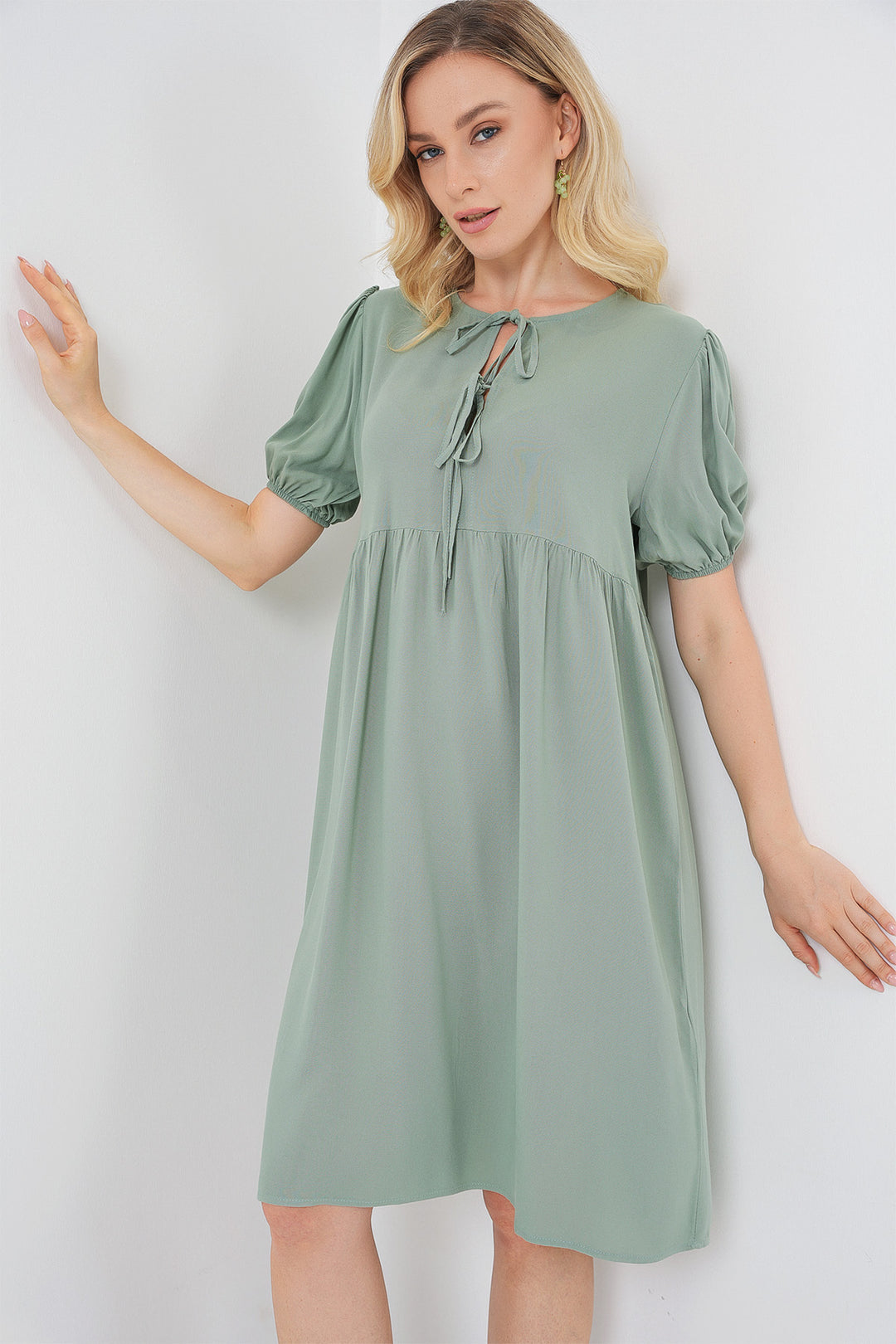 BGD Women Woman Lace-Up Midi Dress 2575 - Çağla - Kettering