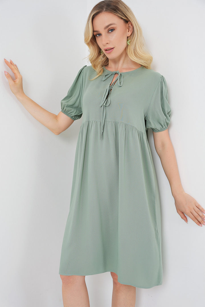BGD Women Woman Lace-Up Midi Dress 2575 - Çağla - Kettering