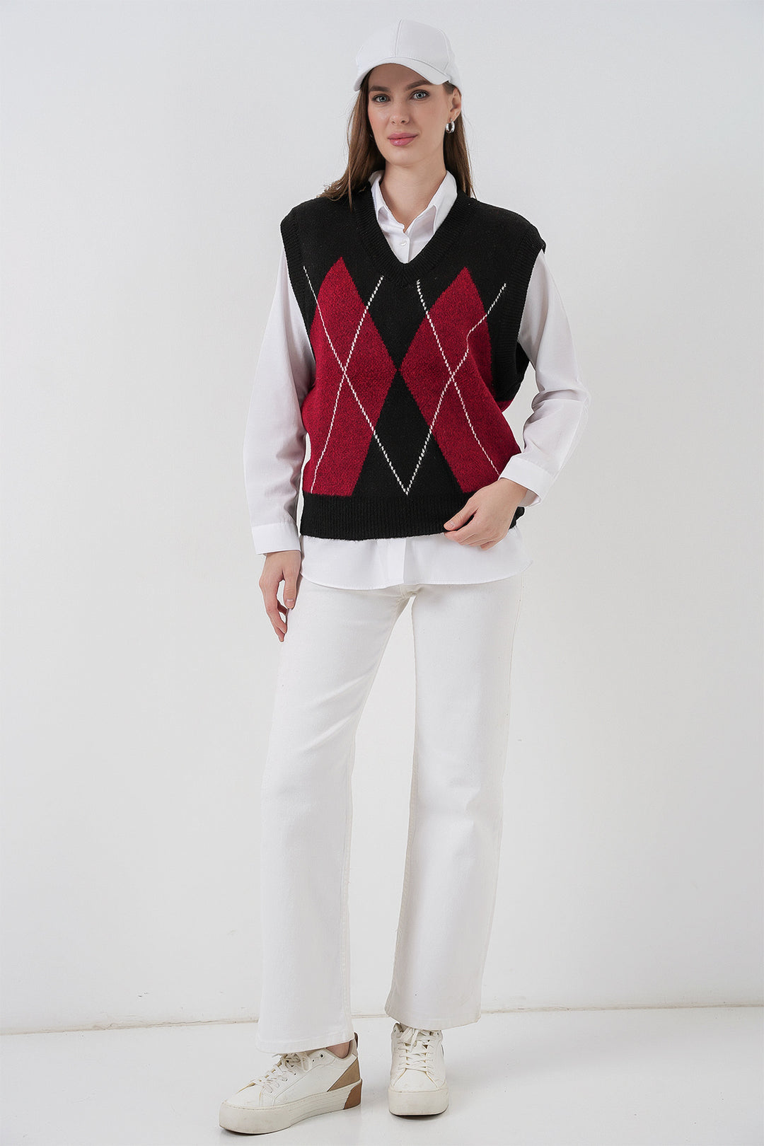 BGD Women Woman Baklava Patterned Sweater 15940 - Black - Herten