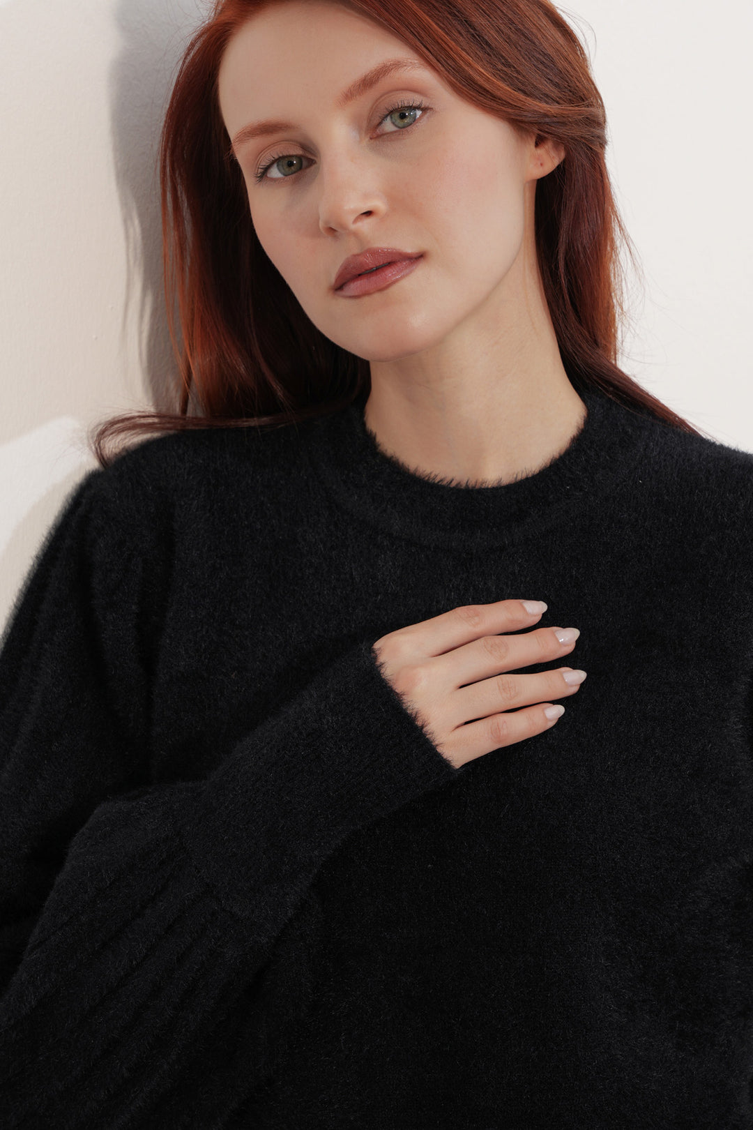 BGD Women Kadın Balon Kol Oversize Triko Kazak 15973 - Siyah - Heerhugowaard