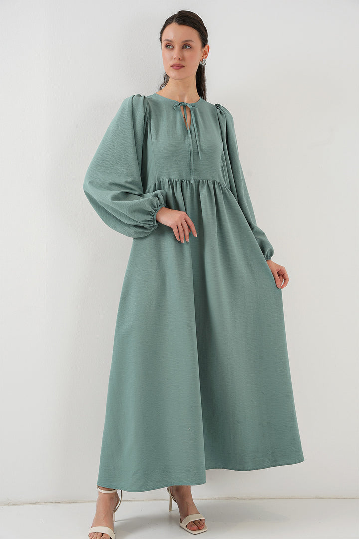BGD Women Woman Balloon Sleeve Long Hijab Dress 2464 - Çağla - Apache Junction