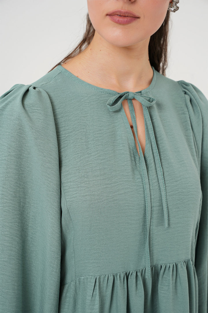BGD Women Woman Balloon Sleeve Long Hijab Dress 2464 - Çağla - Apache Junction