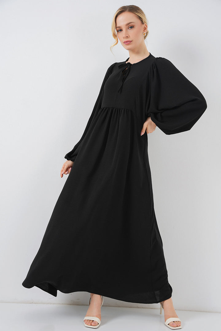 BGD Women Woman Balloon Sleeve Long Hijab Dress 2464 - D. Black - Harrisburg