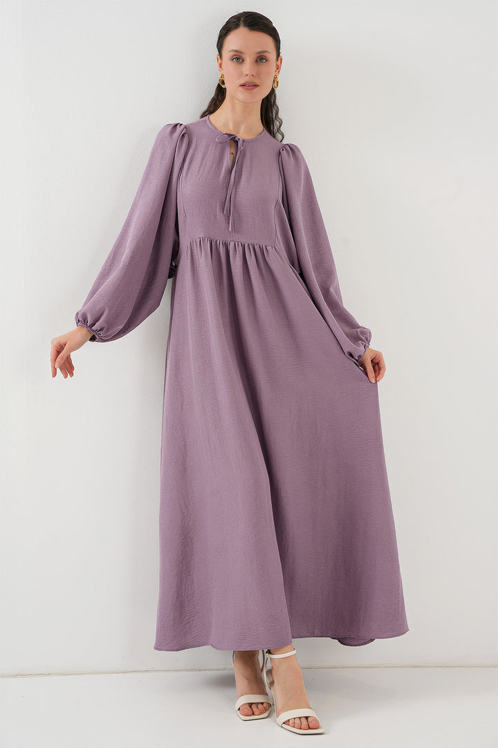 BGD Women Woman Balloon Sleeve Long Hijab Dress 2464 - Dark Lilac - Plymouth