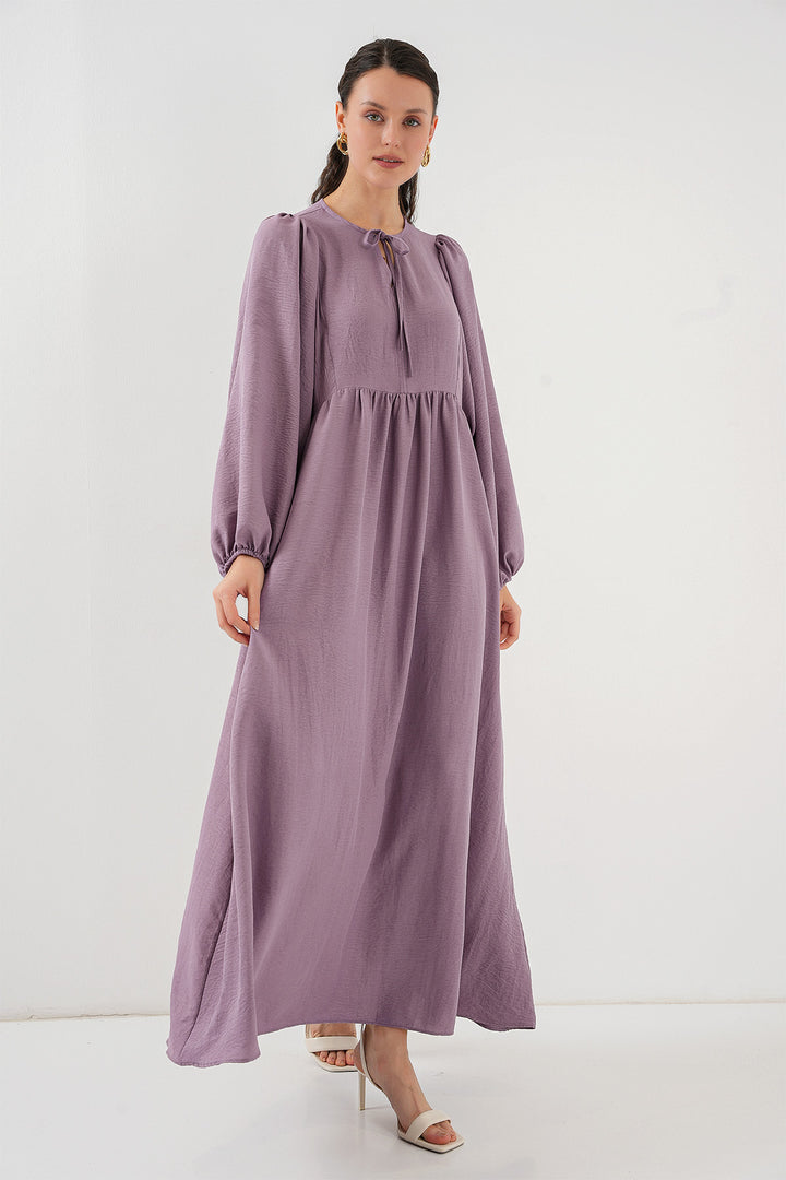 BGD Women Woman Balloon Sleeve Long Hijab Dress 2464 - Dark Lilac - Plymouth