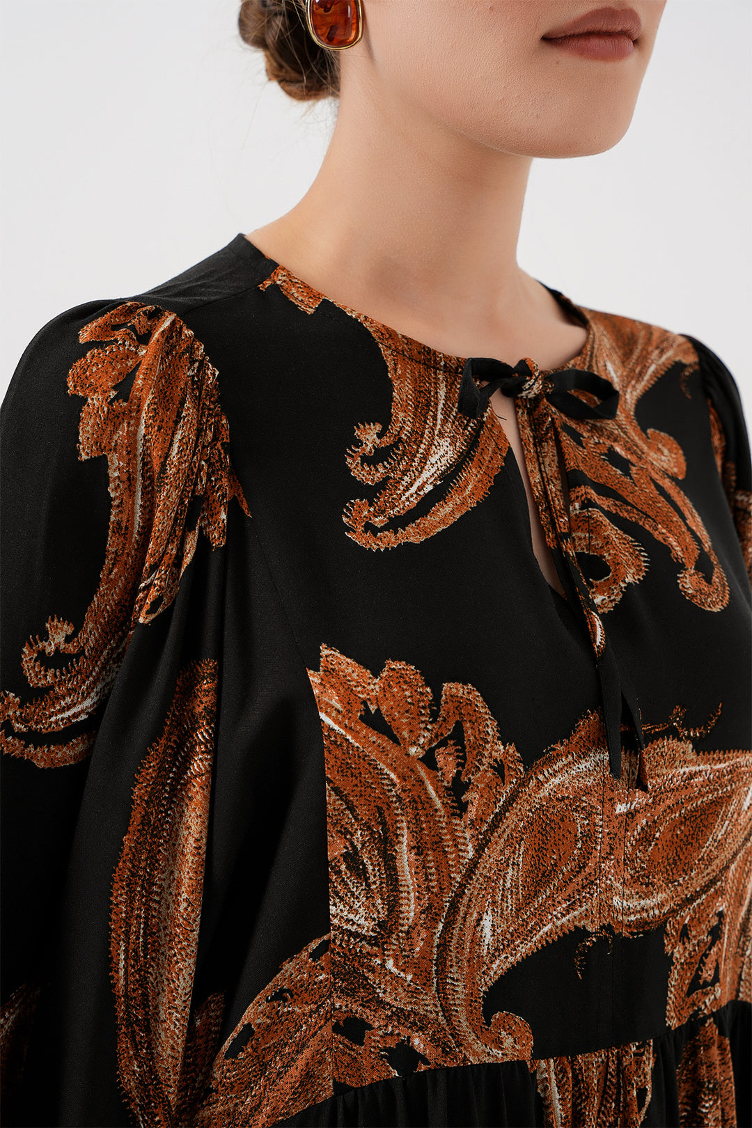 BGD Women Woman Balloon Sleeve Long Hijab Dress 2464 - M. Taba - Cesena