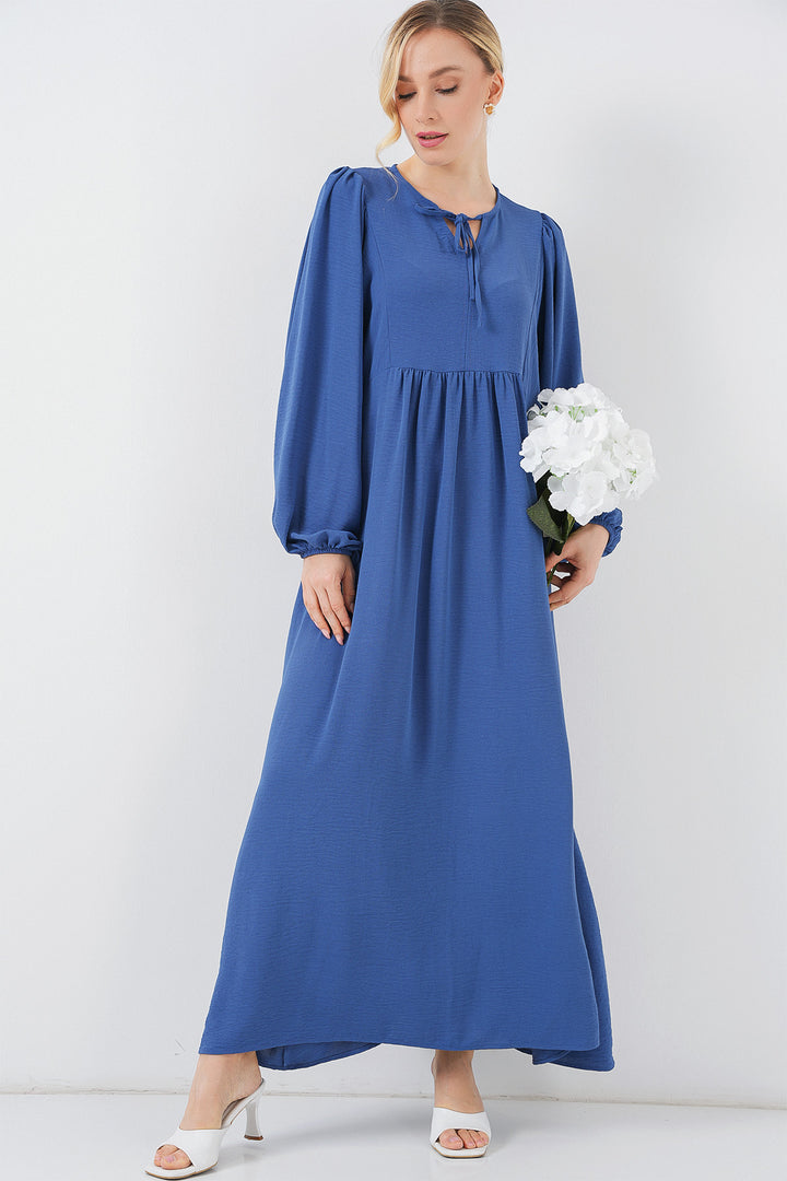 BGD Women Woman Balloon Sleeve Long Hijab Dress 2464 - Saks - Panevėžys