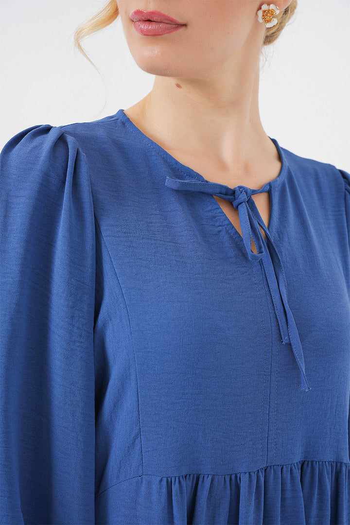 BGD Women Woman Balloon Sleeve Long Hijab Dress 2464 - Saks - Panevėžys