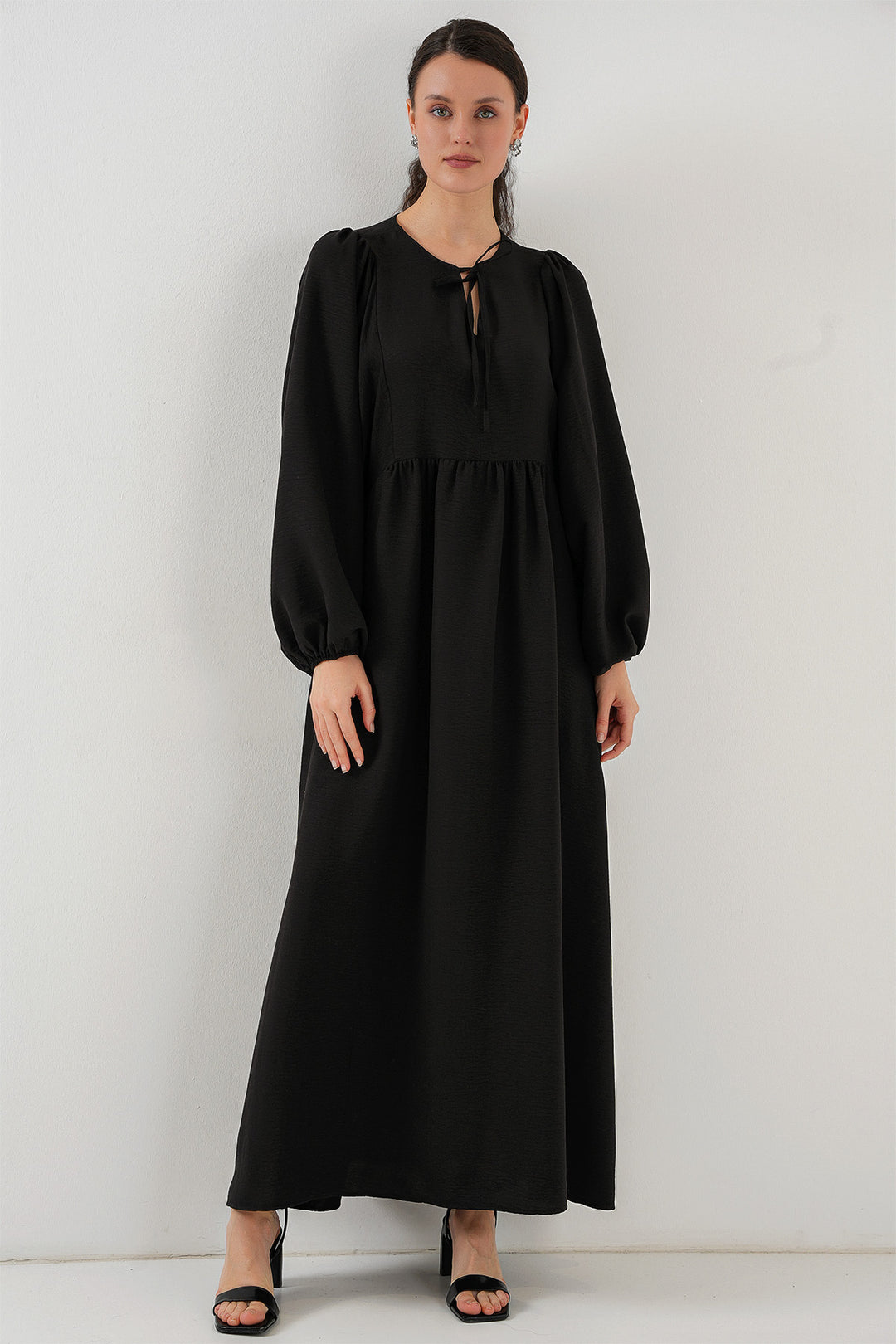 BGD Women Woman Balloon Sleeve Long Hijab Dress 2464 - Black - Lancaster