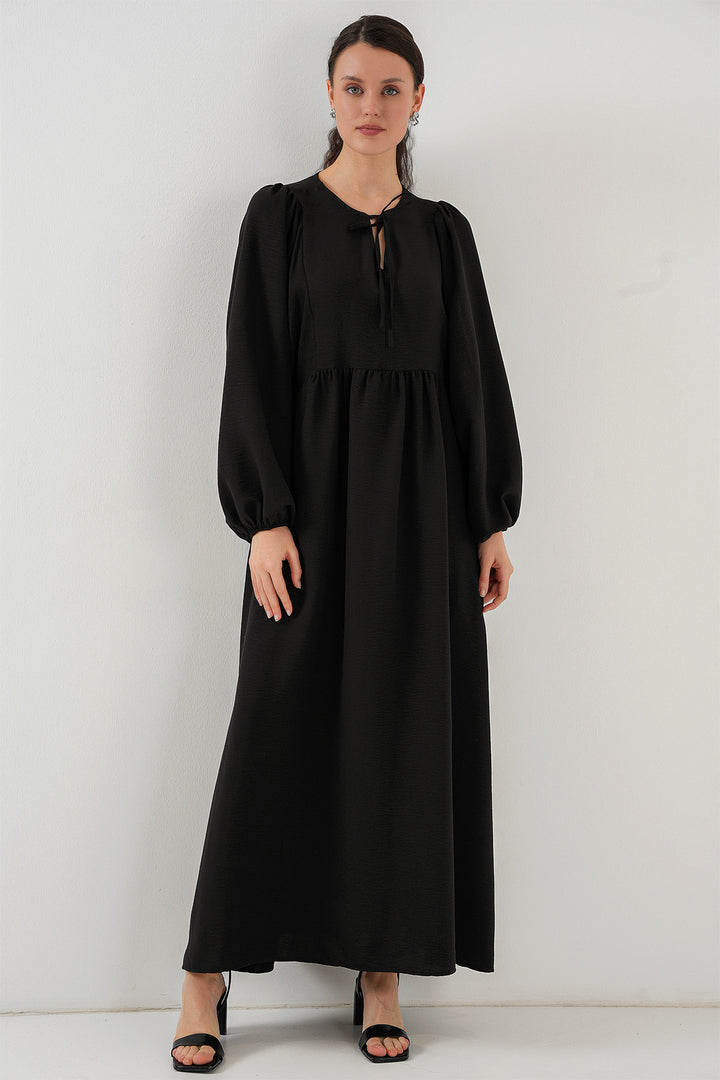 BGD Women Woman Balloon Sleeve Long Hijab Dress 2464 - Black - Lancaster