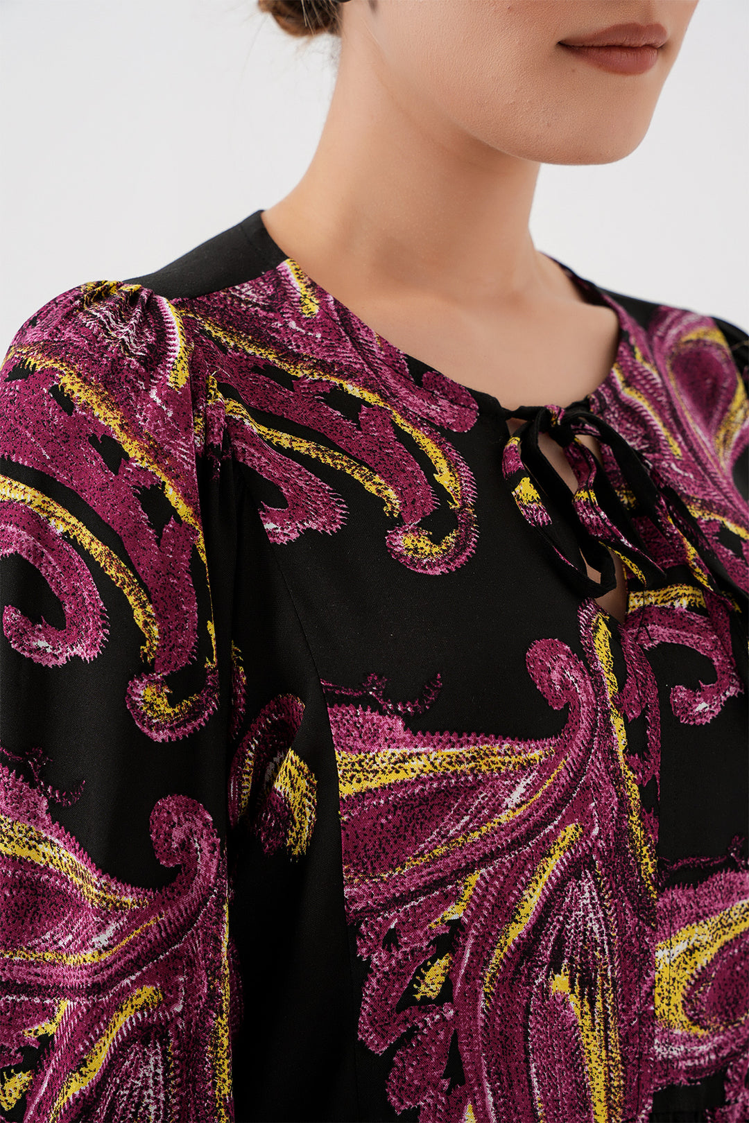 BGD Women Woman Balloon Sleeve Long Hijab Dress 2464 - Y.Fuchsia - Lincoln Park
