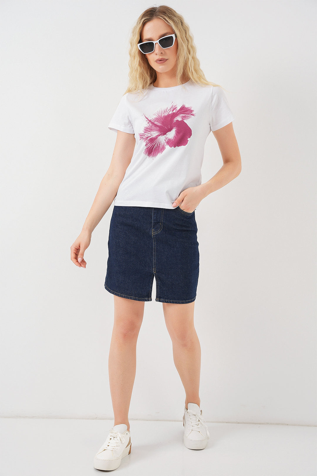 BGD Women Women's Printed Basic T-shirt 4349 - Purple - Mountain View