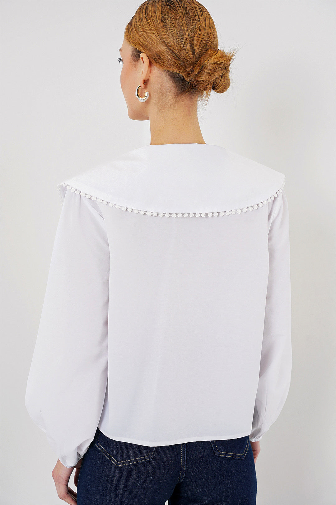 BGD Women Women's Baby Collar Shirt 20314 - White - Norderstedt