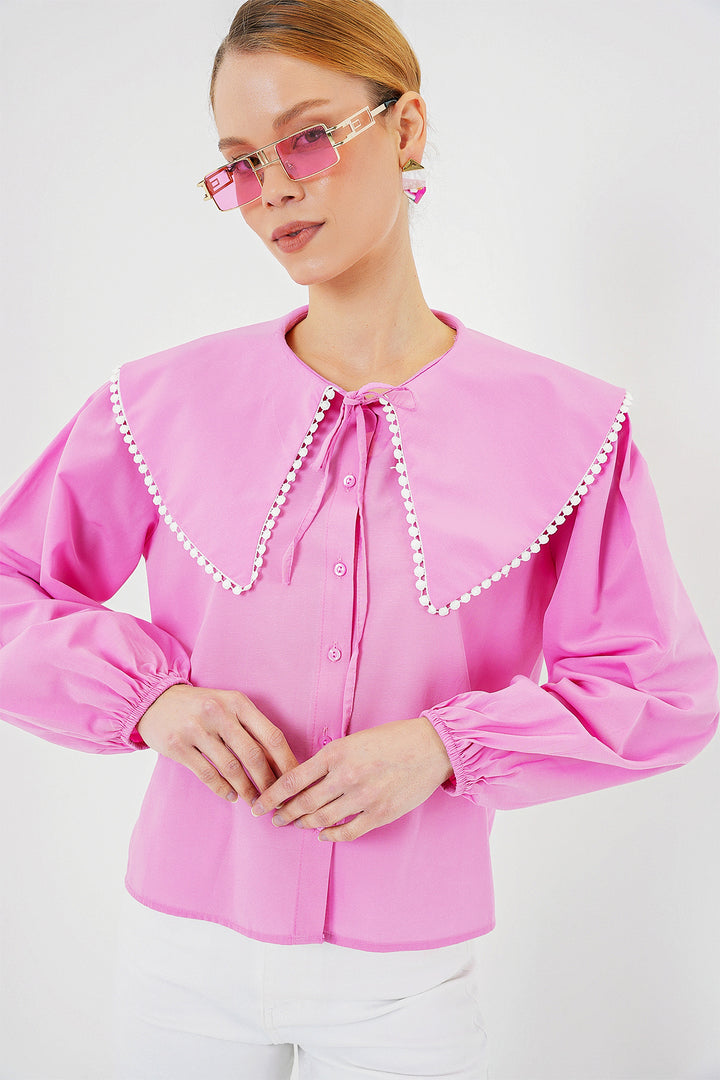 BGD Women Women's Baby Collar Shirt 20314 - Pink - Alès