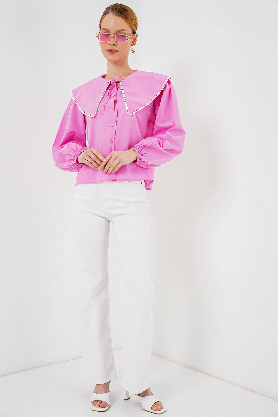 BGD Women Women's Baby Collar Shirt 20314 - Pink - Alès