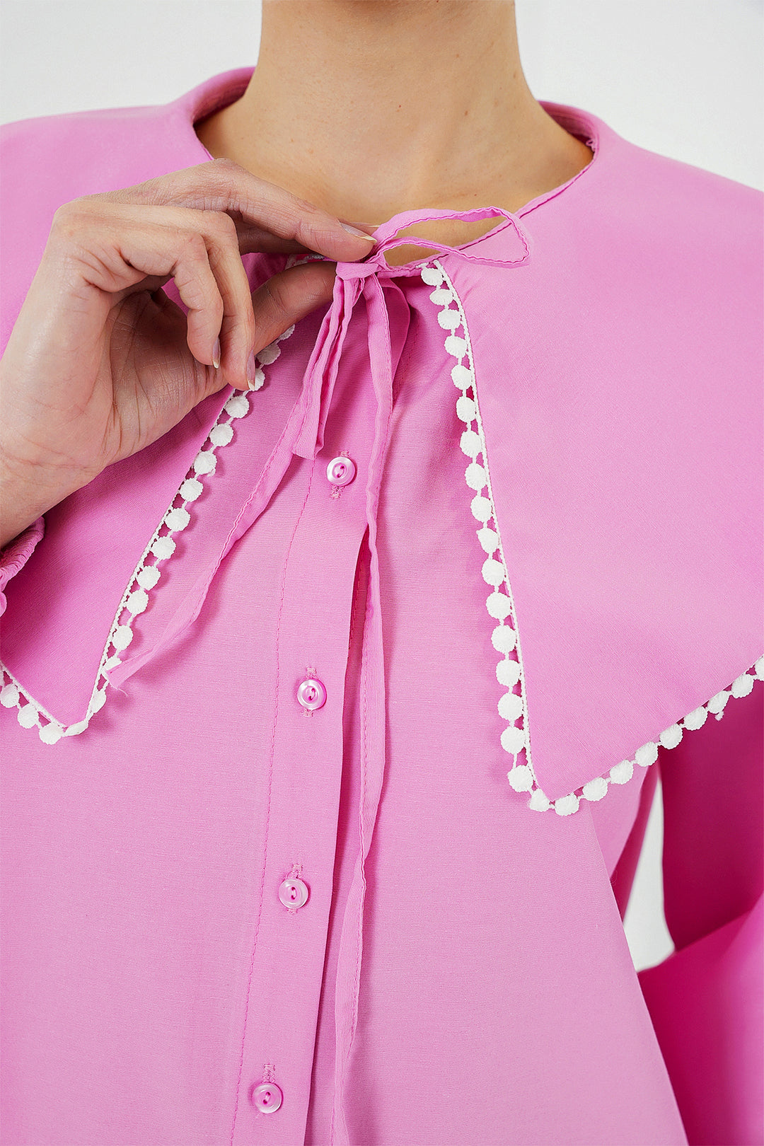 BGD Women Women's Baby Collar Shirt 20314 - Pink - Alès