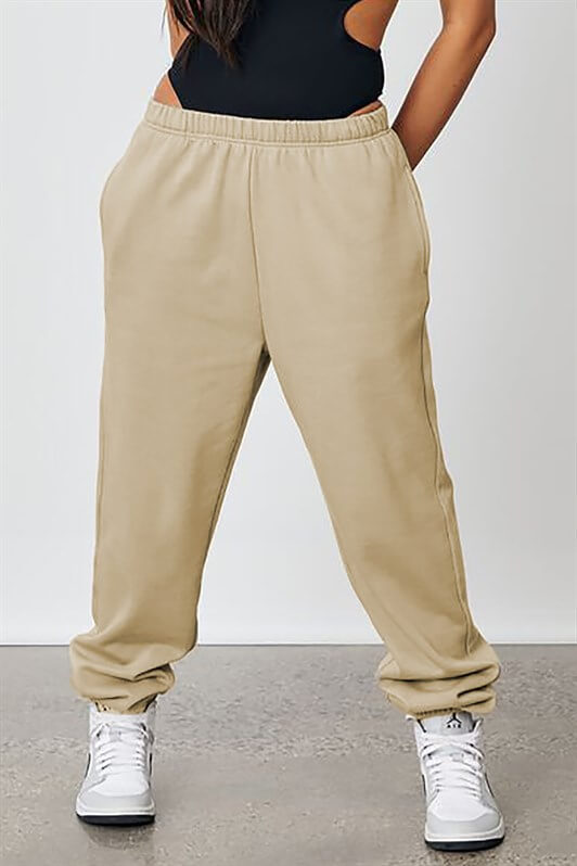 MDX Woman Beige High Waisted Oversized Sweatpants MG1235 - Mount Laurel